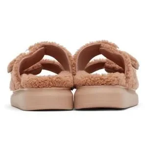 New Alexander McQueen double buckle brown shearling slides s-l400.jpg main image 3